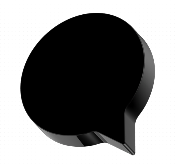 Black 3D chat bubble